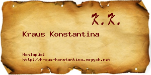Kraus Konstantina névjegykártya